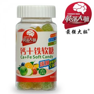 最強(qiáng)大腦糖果鈣+鐵軟糖混合水果味130g
